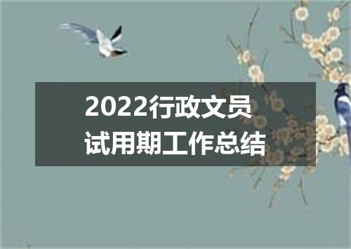 2022行政文员试用期工作总结