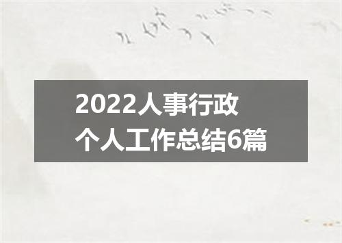 2022人事行政个人工作总结6篇