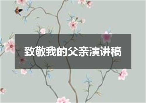 致敬我的父亲演讲稿