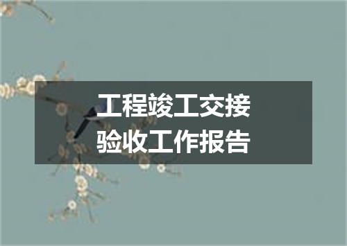 工程竣工交接验收工作报告