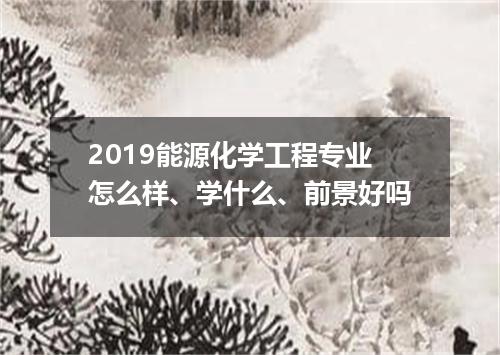 2019能源化学工程专业怎么样、学什么、前景好吗