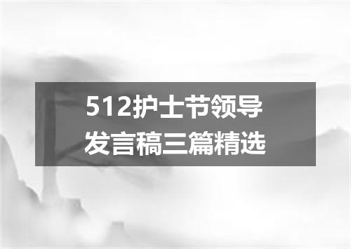 512护士节领导发言稿三篇精选