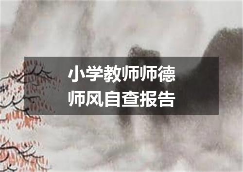 小学教师师德师风自查报告