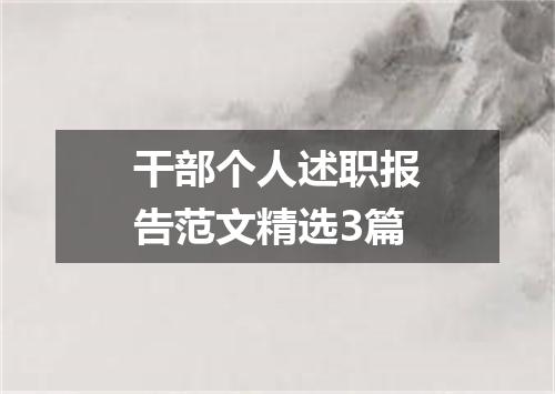 干部个人述职报告范文精选3篇