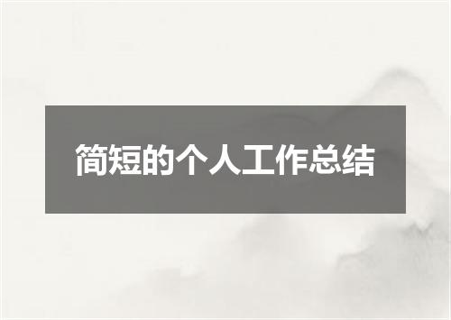 简短的个人工作总结