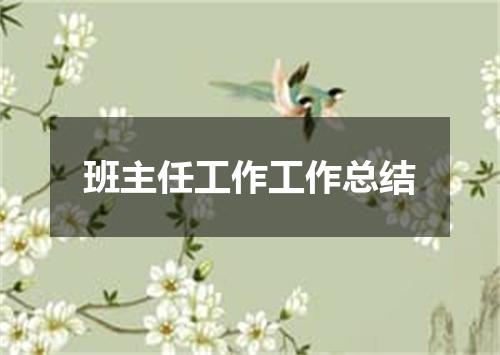 班主任工作工作总结