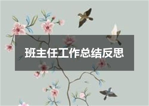 班主任工作总结反思