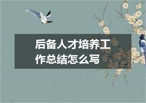 后备人才培养工作总结怎么写