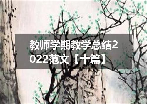 教师学期教学总结2022范文【十篇】