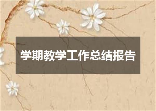 学期教学工作总结报告