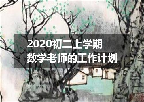 2020初二上学期数学老师的工作计划