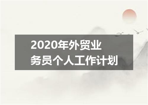 2020年外贸业务员个人工作计划