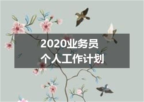 2020业务员个人工作计划