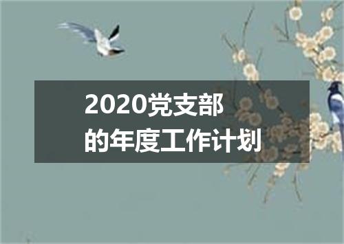 2020党支部的年度工作计划
