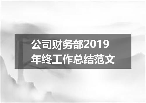 公司财务部2019年终工作总结范文