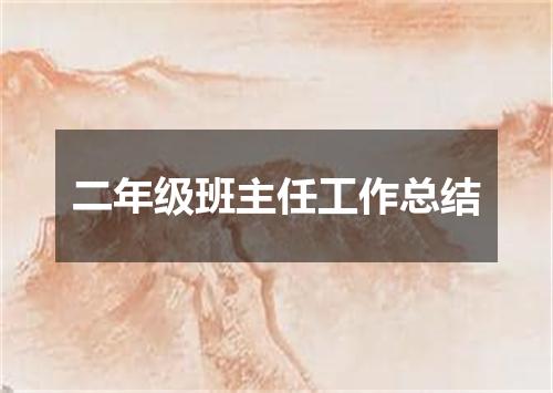 二年级班主任工作总结