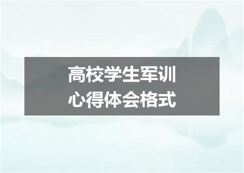 高校学生军训心得体会格式