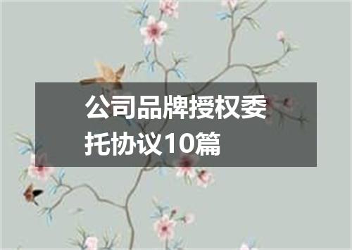 公司品牌授权委托协议10篇