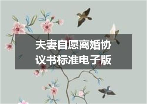 夫妻自愿离婚协议书标准电子版