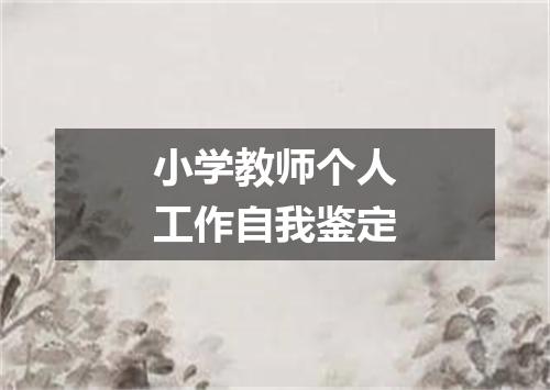 小学教师个人工作自我鉴定