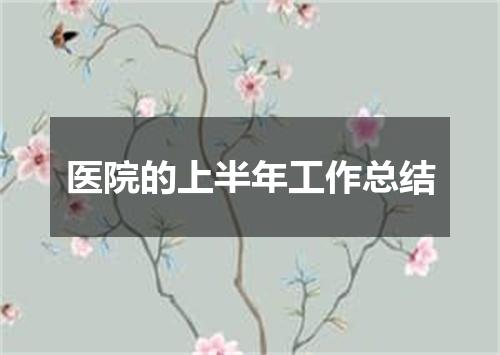 医院的上半年工作总结