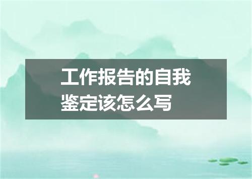 工作报告的自我鉴定该怎么写