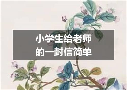 小学生给老师的一封信简单