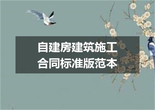 自建房建筑施工合同标准版范本