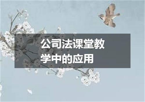 公司法课堂教学中的应用