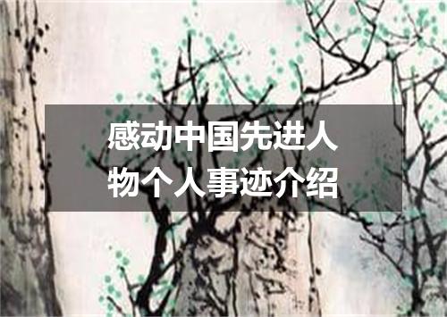 感动中国先进人物个人事迹介绍