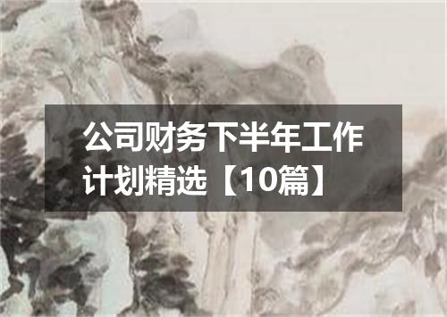 公司财务下半年工作计划精选【10篇】