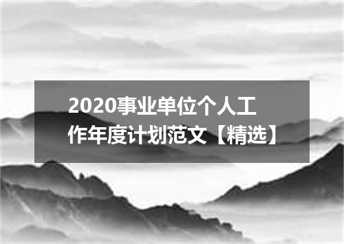 2020事业单位个人工作年度计划范文【精选】