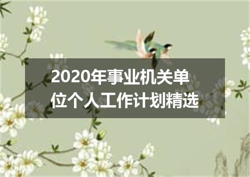 2020年事业机关单位个人工作计划精选