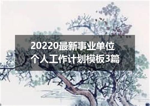 20220最新事业单位个人工作计划模板3篇