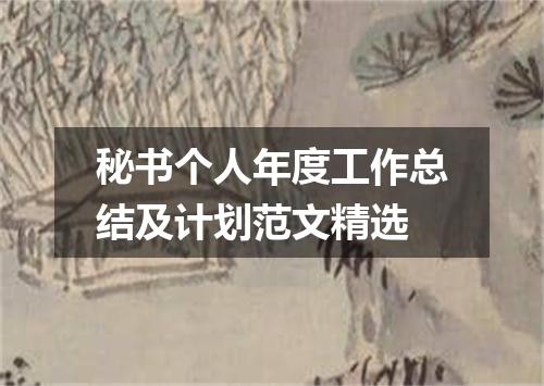 秘书个人年度工作总结及计划范文精选