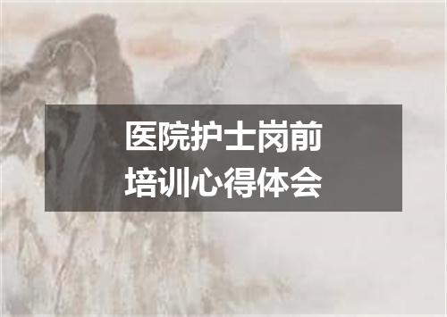 医院护士岗前培训心得体会