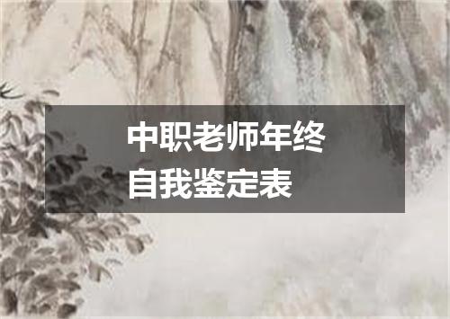 中职老师年终自我鉴定表