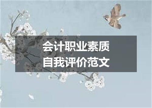 会计职业素质自我评价范文