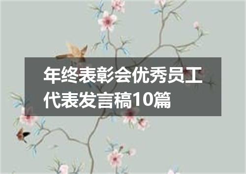 年终表彰会优秀员工代表发言稿10篇