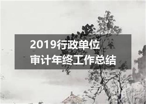 2019行政单位审计年终工作总结