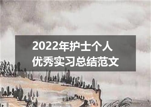 2022年护士个人优秀实习总结范文