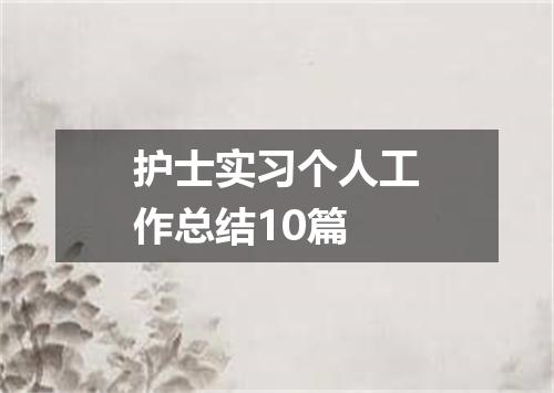 护士实习个人工作总结10篇
