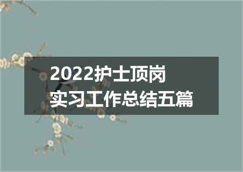 2022护士顶岗实习工作总结五篇