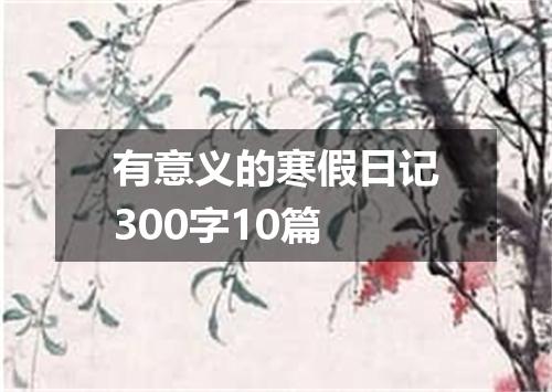 有意义的寒假日记300字10篇