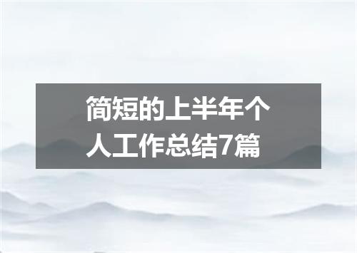 简短的上半年个人工作总结7篇
