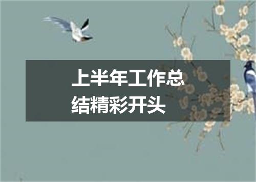 上半年工作总结精彩开头