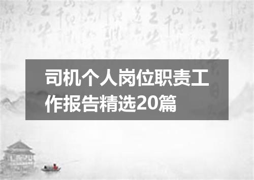 司机个人岗位职责工作报告精选20篇