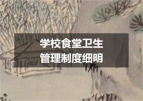 学校食堂卫生管理制度细明