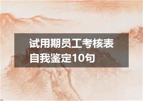 试用期员工考核表自我鉴定10句