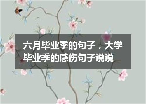 六月毕业季的句子，大学毕业季的感伤句子说说